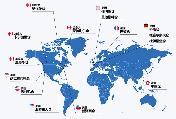 全球仓网分布图